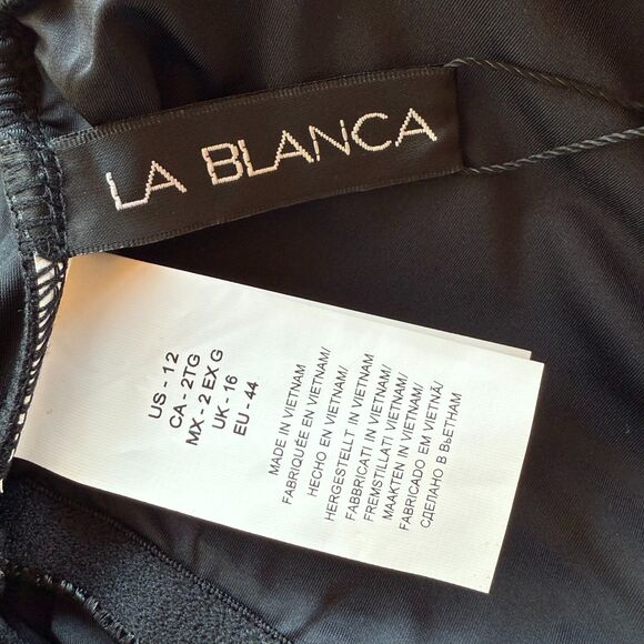 NWT La Blanca Island Goddess Lingerie One Piece in Solid Black Size 12 - Picture 10 of 16